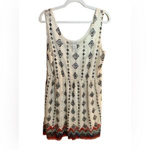 Boho Aztec Patterned Lace Sleeveless Dress